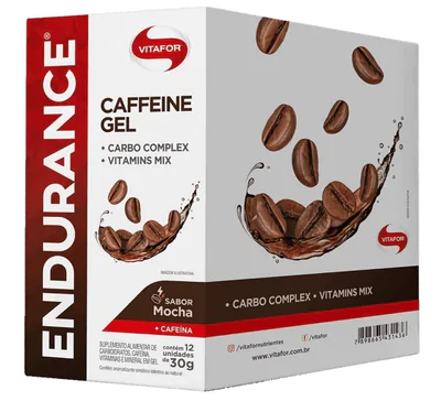 Endurance, Caffeine Gel, 12 Sachê de 30g, Sabor Mocha, Vitafor