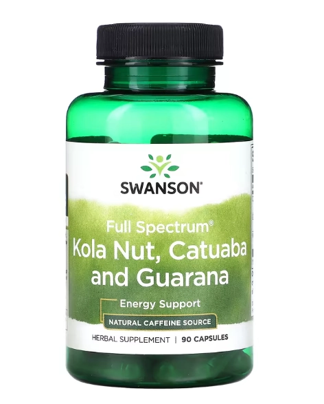 Kola Nut, Noz de Cola de Espectro Completo, Catuaba e Guaraná, 90 Cápsulas, Swanson