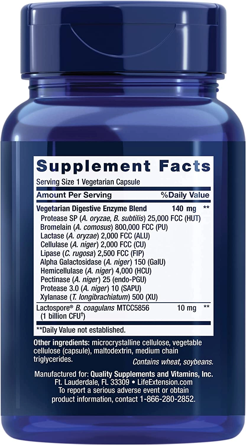 Enzimas Super Digestivas e Probióticos, 60 Cápsulas, Life Extension