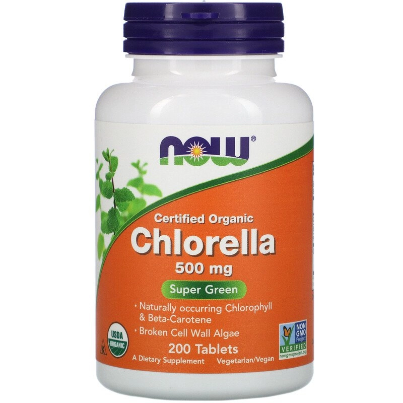Chlorella, 500mg, 200 Comprimidos, Now