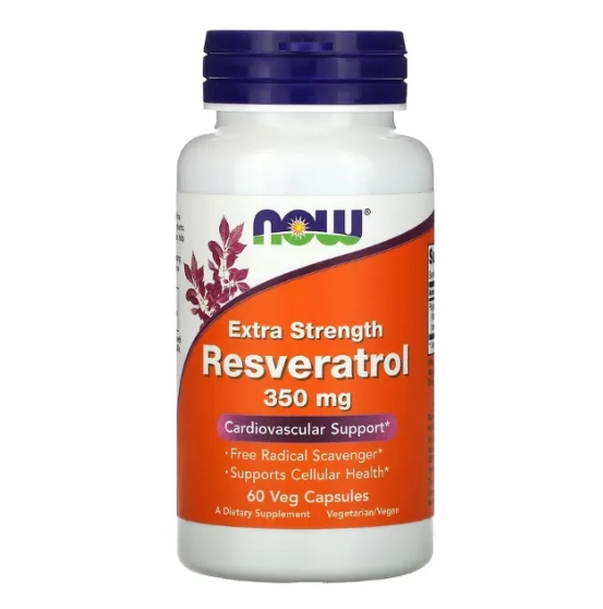 Resveratrol Potência Extra, 350 mg, 60 Cápsulas, Now