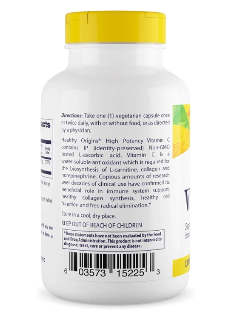 Vitamina C 1000mg, 360 Cápsulas, Healthy Origins