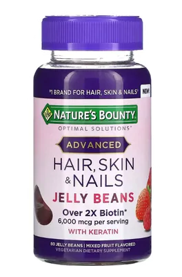 Cabelos, Pele e Unhas, 3.000 mcg, 80 Jujubas Mistura de Frutas, Nature's Bounty