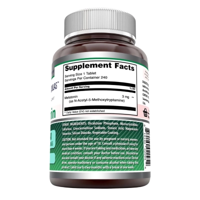 Melatonina, 3 mg, 240 Comprimidos -  Amazing Nutrition