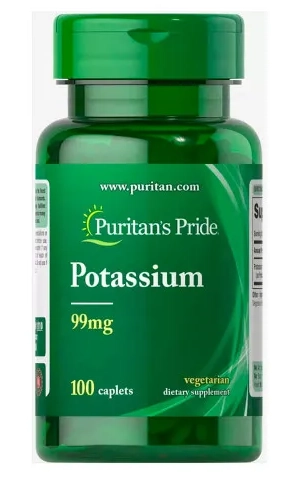 Potássio, 99mg, 100 Cápsulas, Puritan's Pride