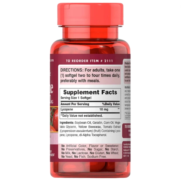 Licopeno (Lycopene), 10mg, 100 Cápsulas, Puritan's Pride