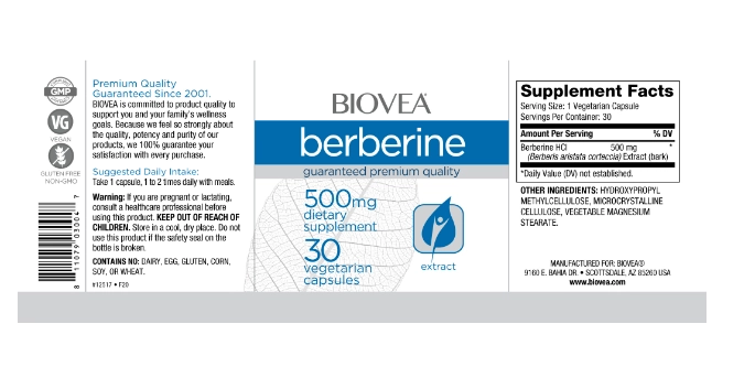 Berberina, 500mg, 30 Cápsulas, Biovea