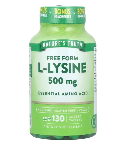 L-lisina 500mg, 130 Cápsulas, Nature's Truth