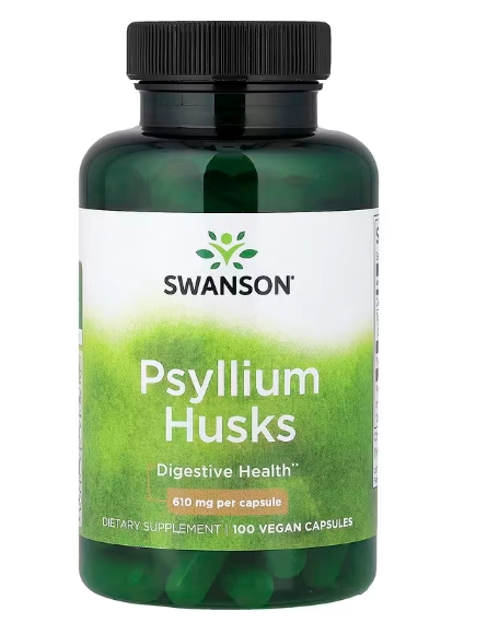 Psyllium Husks 610mg, 100 Cápsulas, Swanson