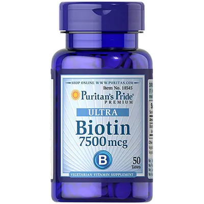 Biotina, 7500mcg, Ultra, 50 comprimidos, Puritan's Pride
