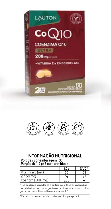Coenzima Q10, 200mg, 60 Comprimidos, Lauton Nutrition