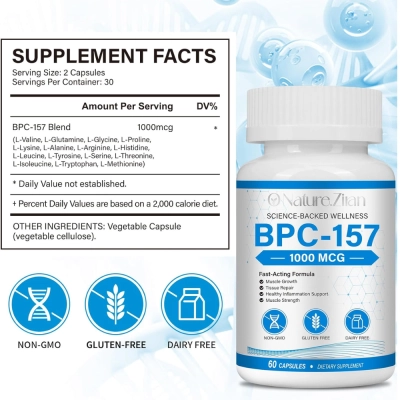 BPC-157, 1000mg, 60 Cápsulas, Nature Zilan