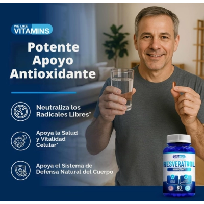 Resveratrol 1000mg, 180 Cápsulas, We Like Vitamins