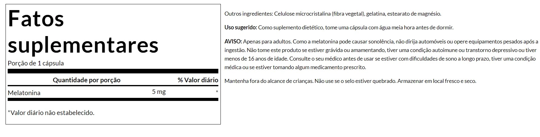Melatonina 5mg Força Tripla (Extra strength) 60 capsulas, Swanson