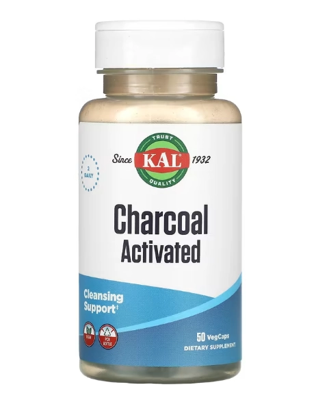 Charcoal, Carvão Ativado 500mg, 50 VegCaps, KAL