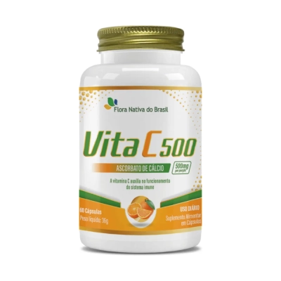 Vitamina C, 500mg, 60 Cápsulas, Flora Nativa Do Brasil