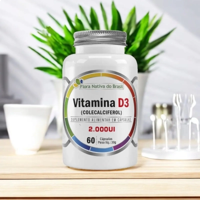 Vitamina D3, 2000UI, 60 Cápsulas, Flora Nativa