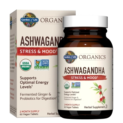 Ashwagandha, Auxílio no Controle do Estresse, 600mg, 60 Comprimidos, Garden of Life