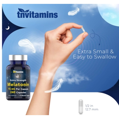 Melatonina 15mg, 240 Cápsulas, Tnvitamins