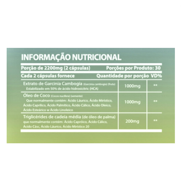 Garcínia Cambogia + Óleo de Coco, 2200mg, 60 Cápsulas, Sunfood