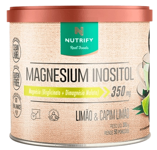 Magnésio Inositol, 300g Sabor Limão e Capim Limão, Nutrify