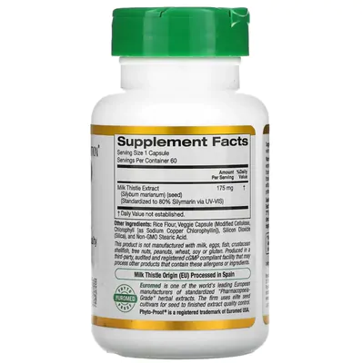 Milk Thistle, 175mg, 60 Cápsulas, California Gold