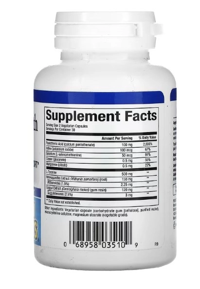 Fórmula para a Saúde da Tireoide (Thyroid), 60 Cápsulas, Natural Factors