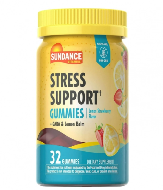 Stress Support Com GABA e Lemon Balm, 32 Gomas Sabor limão e morango, Sundance