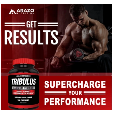 Tribulus Terrestris 1500mg, Extrato em Pó, 180 Cápsulas, Arazo Nutrition