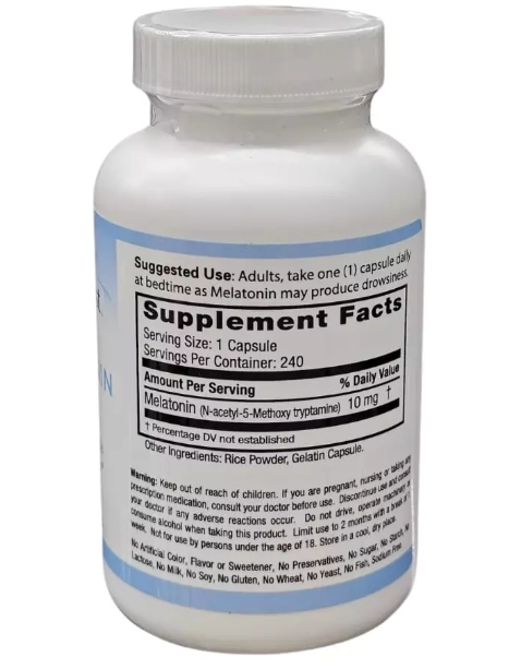 Melatonina 10mg, 240 Cápsulas, Body First