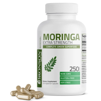Moringa Oleifera Extra Strength 100mg, 250 Cápsulas, Bronson
