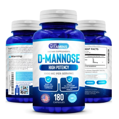 D-Mannose 1000mg, Saúde do Trato Urinário, 180 Cápsulas, We Like Vitamins