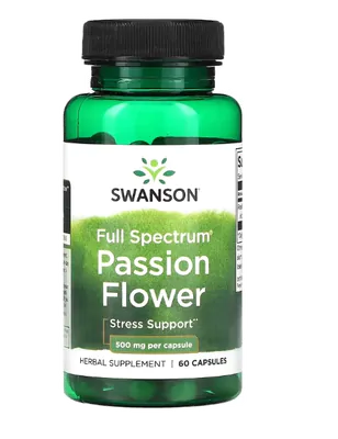 Passion Flower, Flor de Maracujá, 500mg, 60 Cápsulas, Swanson