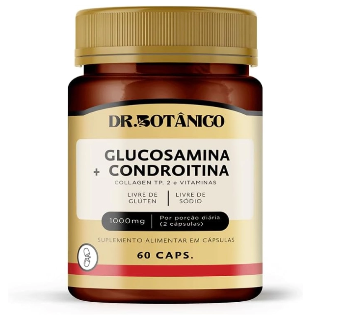 Glucosamina + Condroitina, 1000mg, 60 Cápsulas, Dr. Botânico