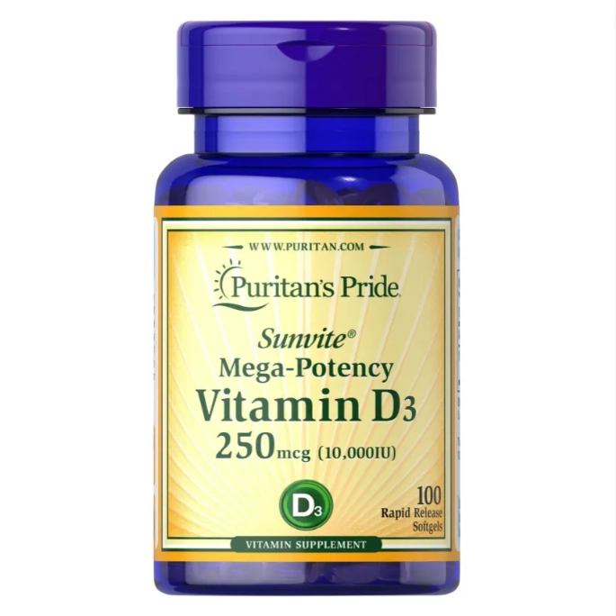 Vitamina D3, 10.000IU, 100 Cápsulas, Puritan's Pride