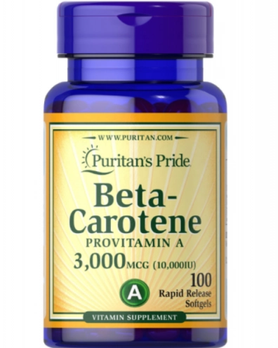 Beta Caroteno 3000mcg (10.000UI), 100 Cápsulas, Puritan's Pride