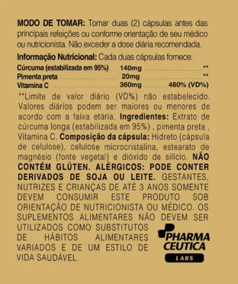 Cúrcuma + Pimenta Preta, 520mg, 60 cápsulas, Dr. Botanico