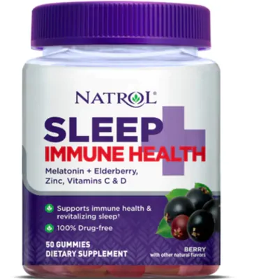 Sleep + Immune Health, Melatonina 3mg, 50 Gomas Sabor Framboesa, Natrol Sleep + Immune Health, Melatonina 3mg, 50 Gomas Sabor Framboesa, Natrol