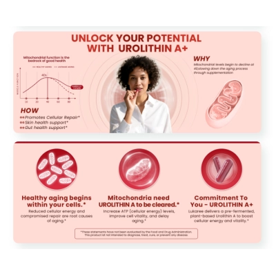 Pre-Fermented Urolitina A+ Tripla Potência, 120 Cápsulas, Lukaree