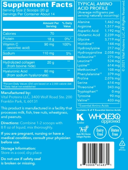 Peptídeos de Colágeno, Sem Sabor, 284 g (10 oz), Vital Proteins