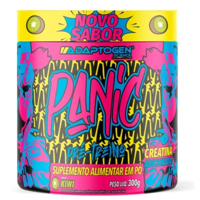 Pré-Treino Panic com Creatina, 300g Sabores, Adaptogen