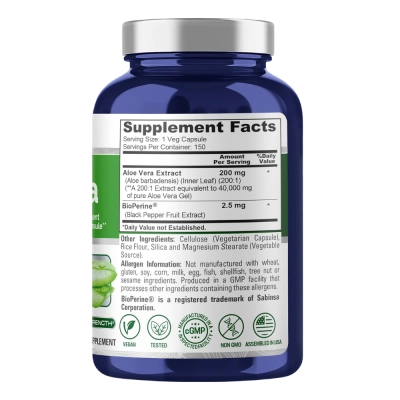 Aloe Vera, 40,000mg, 150 Cápsulas Veganas, NusaPure