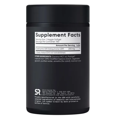 Coenzima CoQ10 200mg, Dupla Potência, 150 Cápsulas, Sports Research