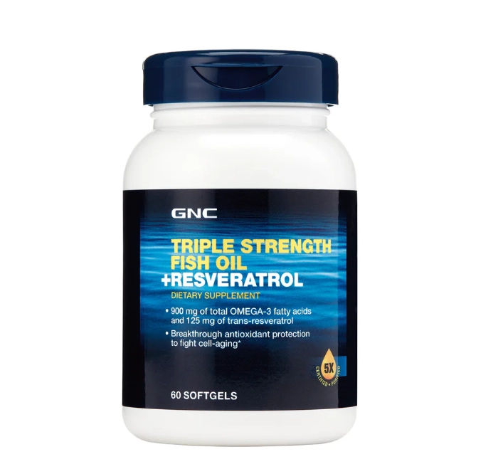 Triple Strength Fish Oil +Resveratrol, 60 softgels, GNC