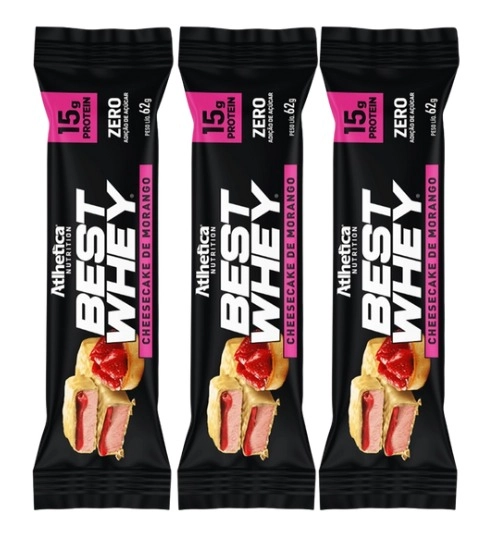 Barra Best Whey Bar, Sabores, 3 Unidades 62g Cada, Atlhetica Nutrition