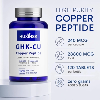 GHK-Cu Copper Peptide, 240mcg, 120 Cápsulas, Huxinsk