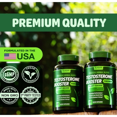 Testosterone Booster, Potencializador de Testosterona Masculina, 60 Cápsulas, Sladak Naturals ㅤ