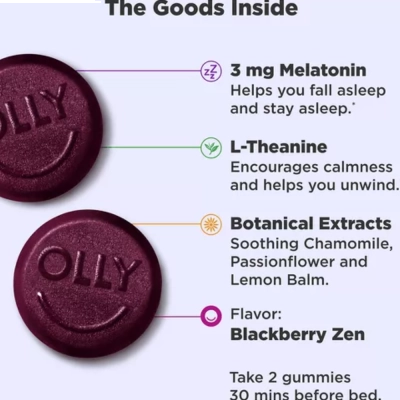 Sleep Melatonin, L-Theanine, 70 Gummies, Olly