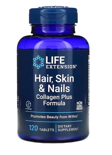 Hair, Skin & Nails, cabelo, pele e unhas, 120 Cápsulas, Life Extension