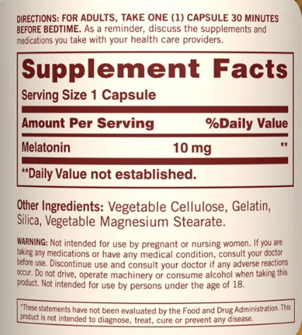 Melatonina 10mg, 90 Cápsulas, Sundown